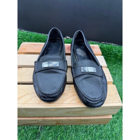 Coach - Black- Leather Loafers- Size 7W - Picture 1 of 10